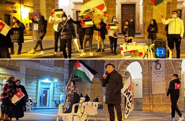 Niscemi. Assemblea pubblica in piazza dei 'No Muos' :  “Basta Guerre. No al genocidio a Gaza”